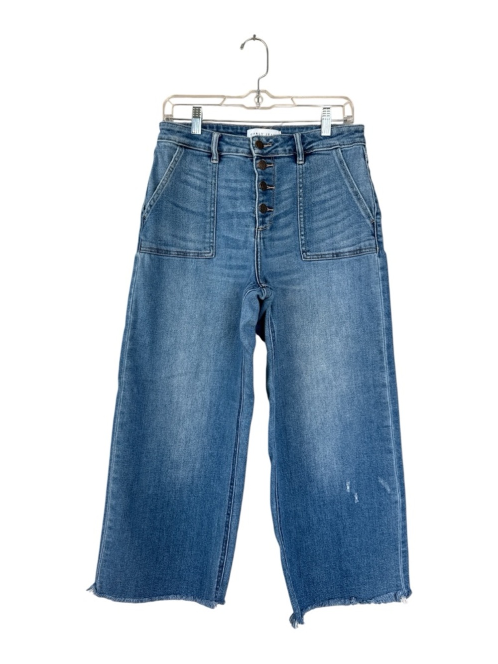 Carly Jean Los Angeles Hendrix Wide Leg Crop Button Fly Jeans 7
